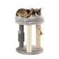 Mecool 4In1 Small Cat Tree,Scratching Post With Tower Soft Cat Bed, Sisal Carpet Jute Posts With Three Hanging Ball Toys And Mas