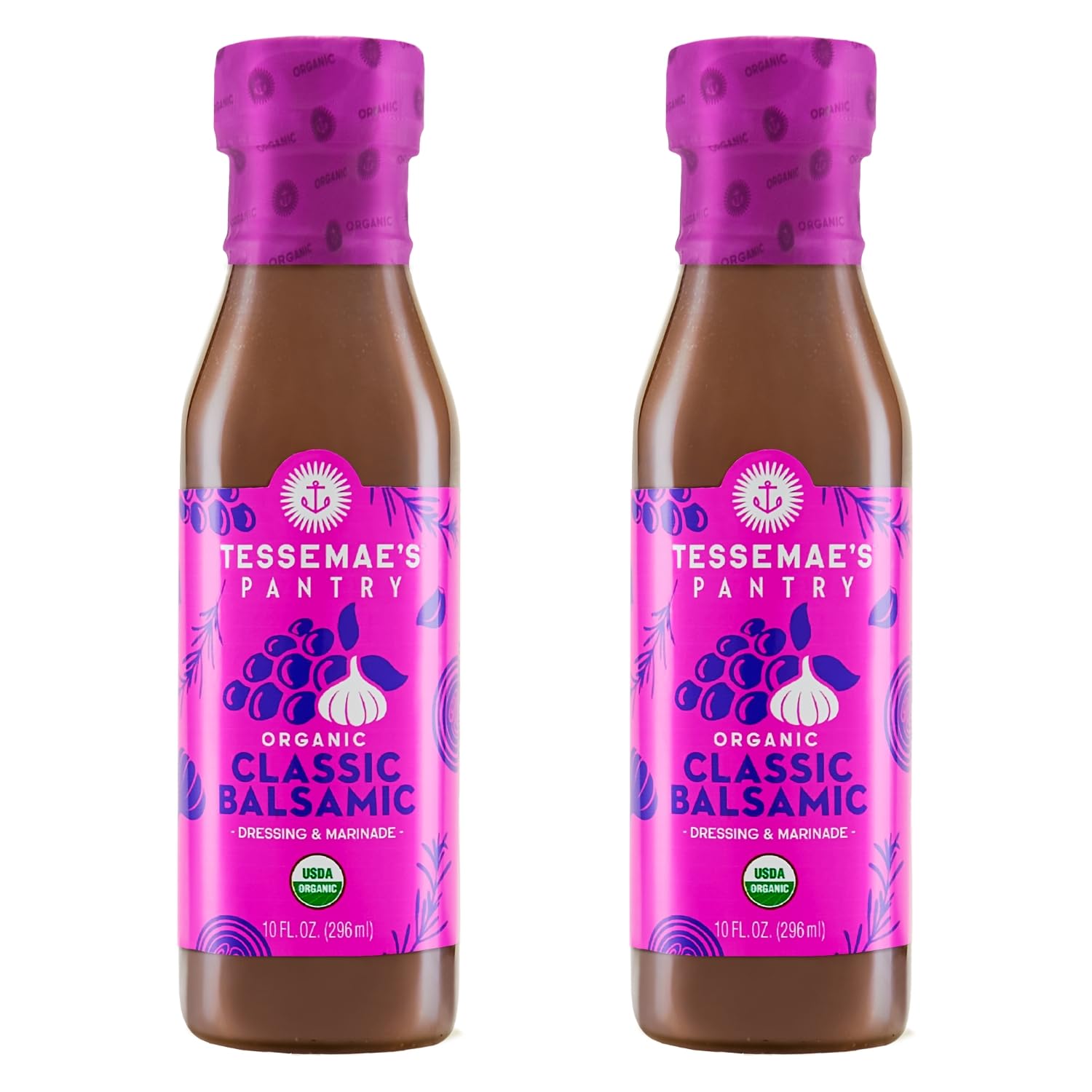 Tessemaes All Natural Salad Dressing - Fresh Flavors For Every Plate 10 Fl. Oz (2 Pack, Classic Balsamic Vinaigrette)