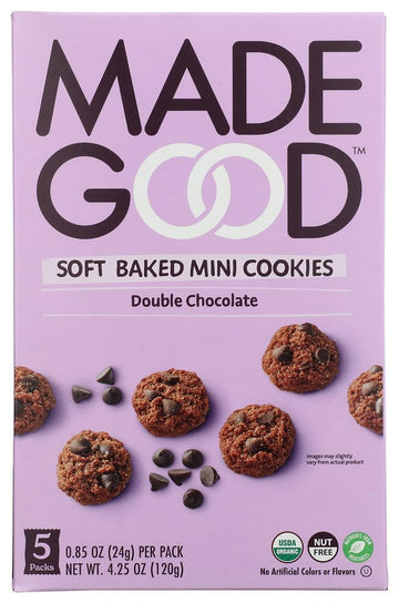 Made good Soft Baked Mini cookies - Double chocolate - case Of 6 - 4.25 Oz.