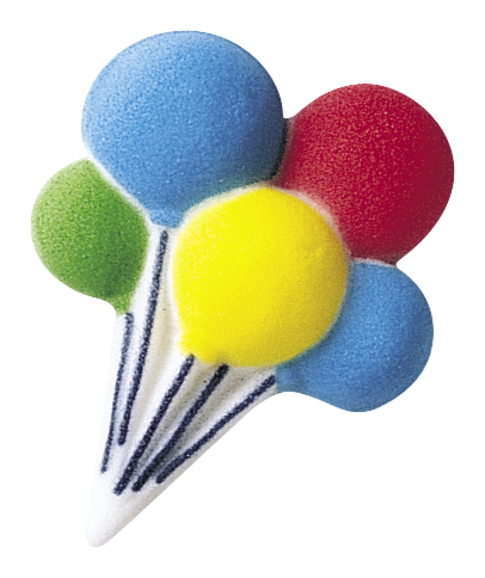 Lucks Dec-Ons Decorations Molded Sugar/Cup-Cake Topper, Balloon Cluster, 2.5 Inch, 40 Count
