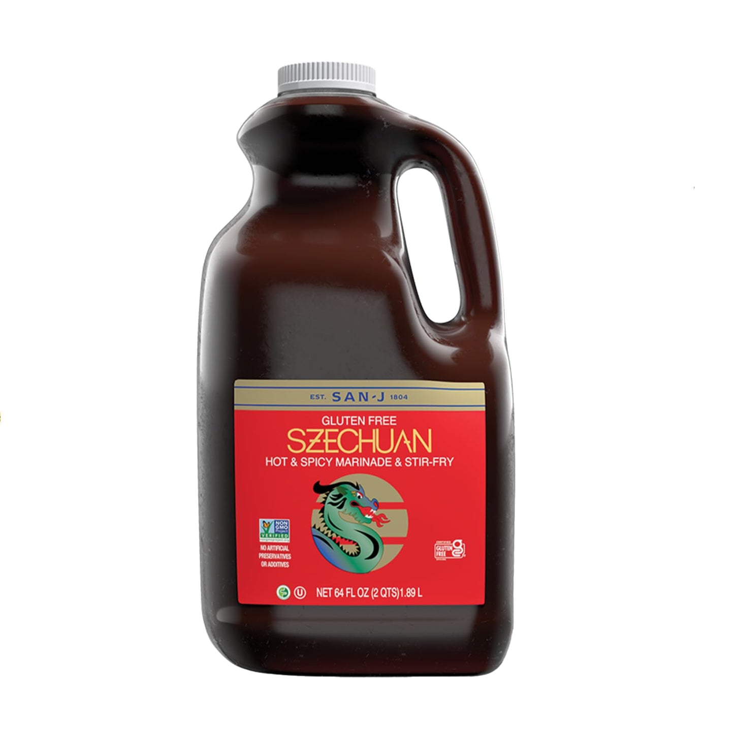 San-J - Spicy Gluten Free Szechuan Sauce - Non-Gmo - 64 Oz. Container