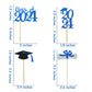 2024 Glittery Graduation Cupcake Toppers (48 Pieces) Class Of 2024 Graduation Cap Diploma Cupcake Toppers For Graduation Party,