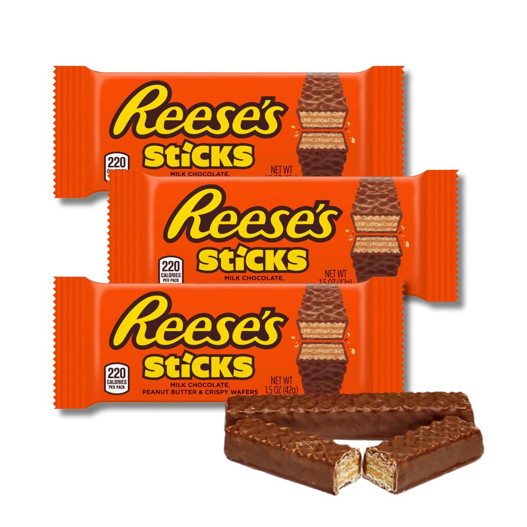 Classic Full Size Candy & Candy Bar Gift Packs By Lyza's Sweets & Treats (Pack of 3, Reese's Sticks)