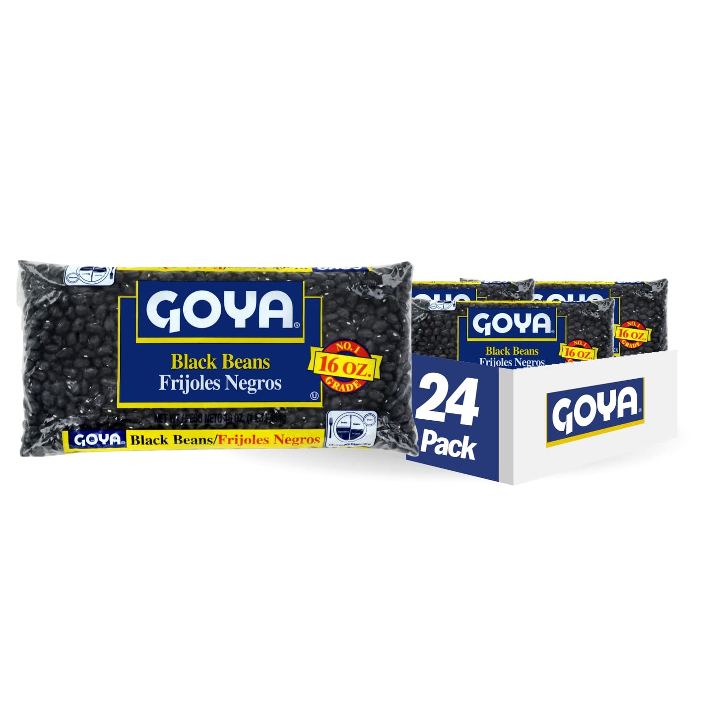 Goya Foods Black Beans  Dry  16 Ounce (Pack Of 24)