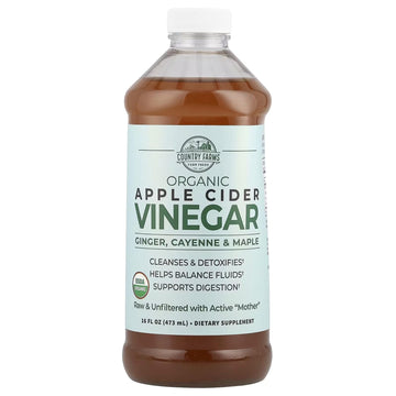 COUNTRY FARMS Organic Apple Cider Vinegar Tonic with Ginger, Cayenne & Maple, 16 Fl Oz, Model N9851