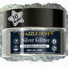 BULK- 10g -Silver Edible Glitter For Drinks, Silver Luster Dust Edible Glitter For Cakes, Silver Sprinkles For Cake Decorating, 