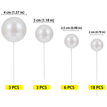 30Pcs Glitter Balls Cake Topper Foam Ball Cake Picks Mini Balloon Diy Cake Insert Topper Decoration For Baby Shower Wedding Anni