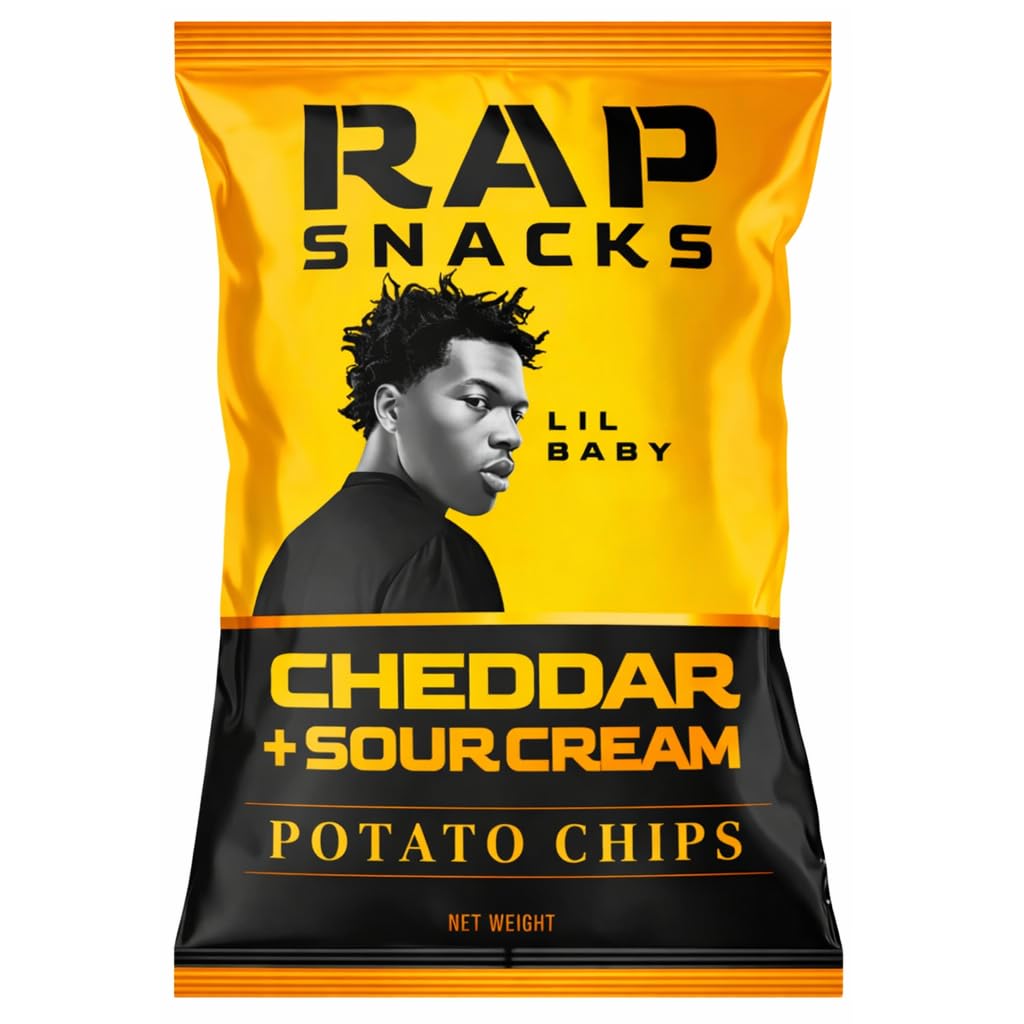 Lil Baby Cheddar + Sour Cream | Rap Snacks, Riega Snacks | 2 Ounce Pack of 6