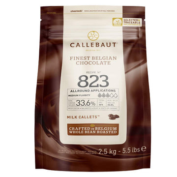 Belgian Milk Chocolate Baking Callets (Chips) - 33.6% - 1 Bag, 5.5 Lbs
