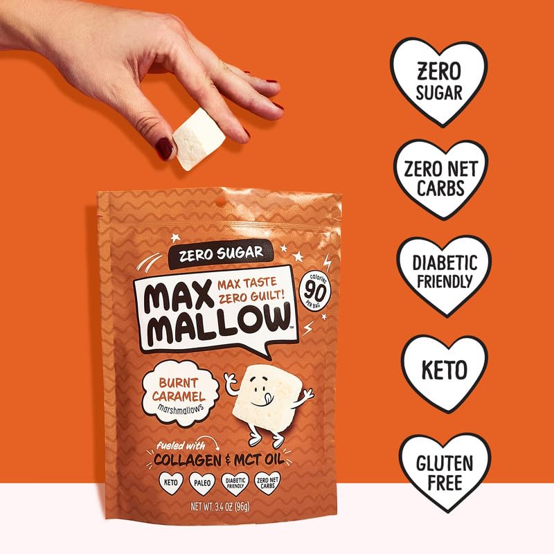 Know Brainer Max Mallow Variety Pack Guilt-Free & Zero Sugar Marshmallows - Low Carb, Zero Fat, Gluten-Free & Ketogenic Marshmal