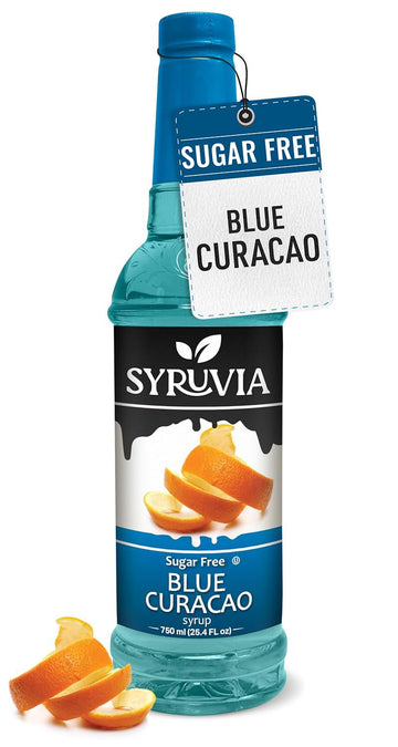 Syruvia Sugar-Free Blue Curacao Syrup - 25.4 fl oz Premium Coffee Flavoring Syrup. 0 Calories, Kosher, and Gluten-Free. Perfect 