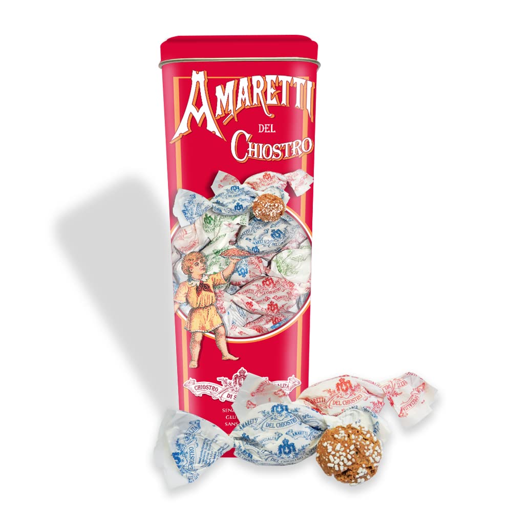 Chiostro di Saronno Amaretti Del Chiostro, Amaretti Di Saronno Crunchy Italian Cookies Tall Tin, 6.17 oz