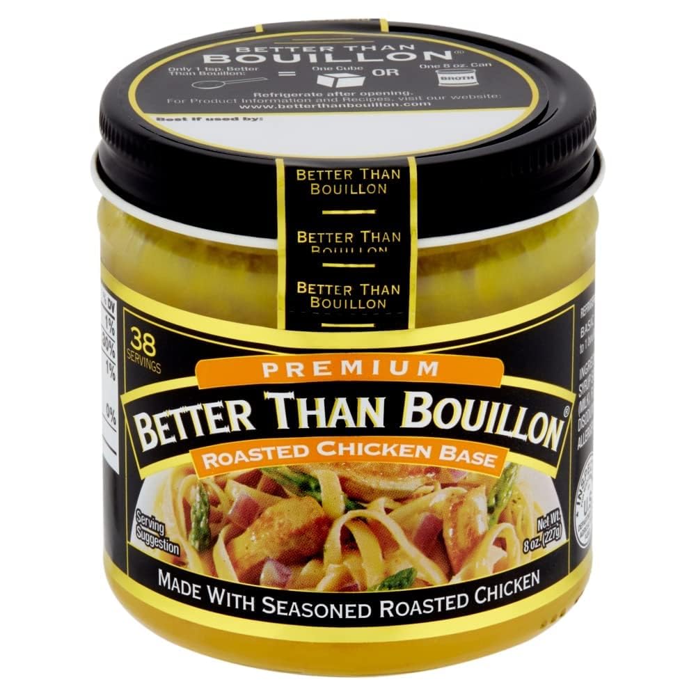 Better Than Bouillon Premium Roasted Chicken Base, 8-Ounce Jar, Pack of 2, Blendable Flavor Enhancer