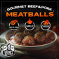 Grumpy Butcher Gourmet Beef & Pork Parmesan Meatballs, 2 Packs (Each 1.25 Lb) - Artisan Fully Cooked Frozen Microwave Meatballs