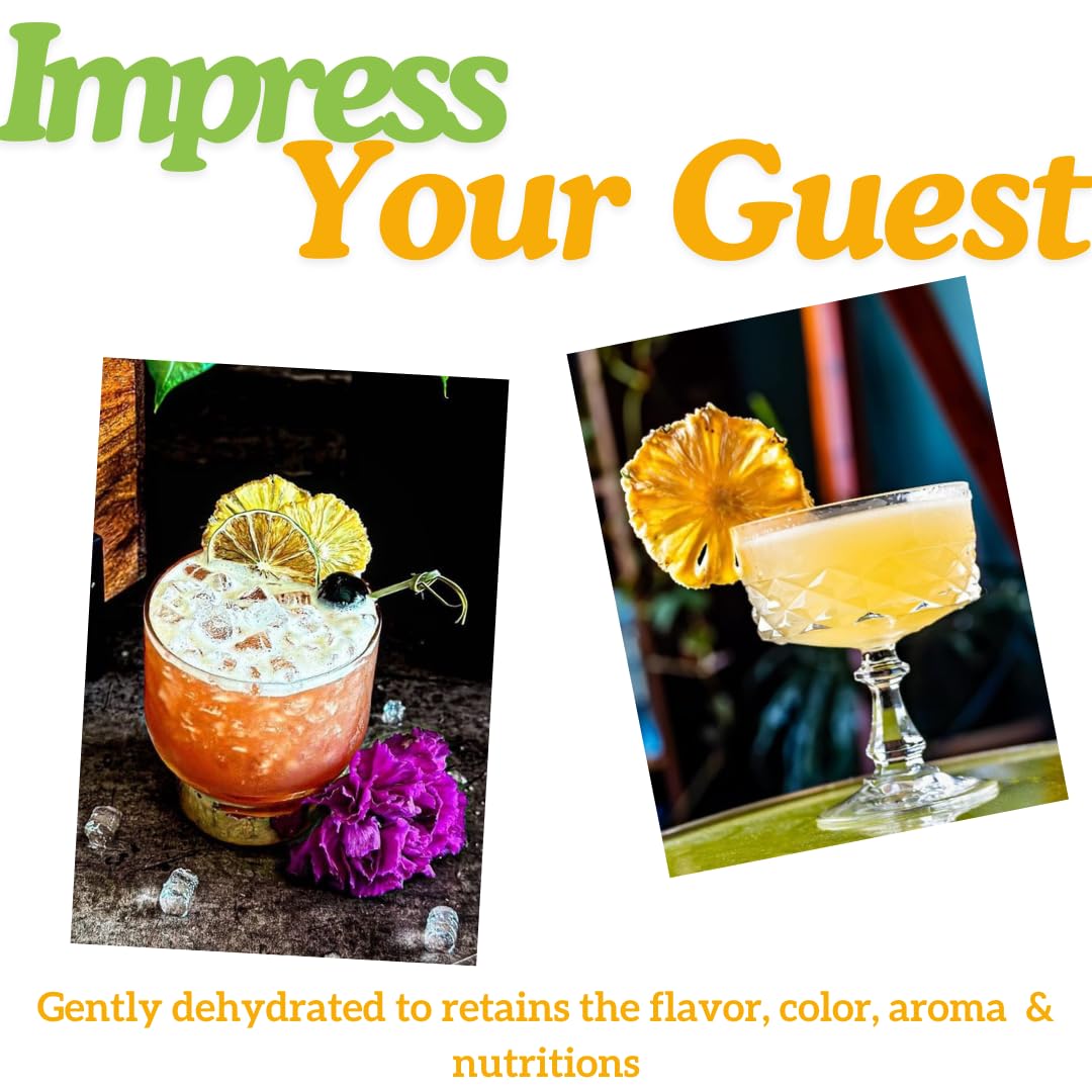 Me Garnish Dried Pineapple Slices - 3.5 Oz Dehydrated Fruit for Cocktails