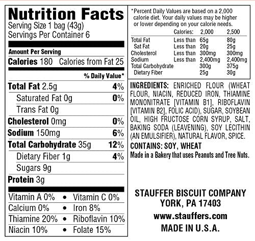 Stauffers Original Animal Crackers, 12 Snack Packs, 1.5 Oz. Each