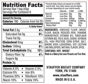 Stauffers Original Animal Crackers, 12 Snack Packs, 1.5 Oz. Each