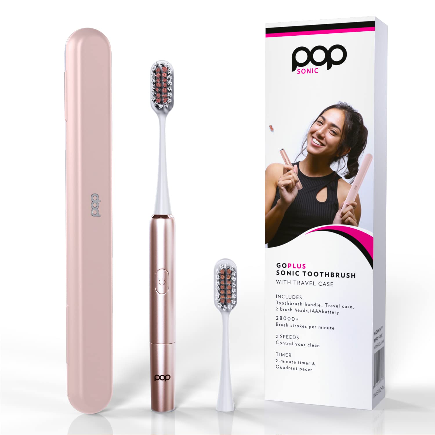 Go Plus Sonic Toothbrushes For Adults W/Electric Toothbrush Case For Adults & Kids - Sonic Toothbrush W/ 2 Speeds - 18000-24000 