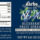 Darbo Blueberry Spread, 80% Fruit, All Natural, 40% Less Sugar - 8.81Oz