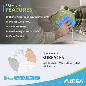 Aidea Cleaning Wipes, Handy Wipes-40Ct(1 Pack), Multi-Purpose Towel Reusable Cleaning Cloths, Domestic Cleaning Wipes, Cleaning