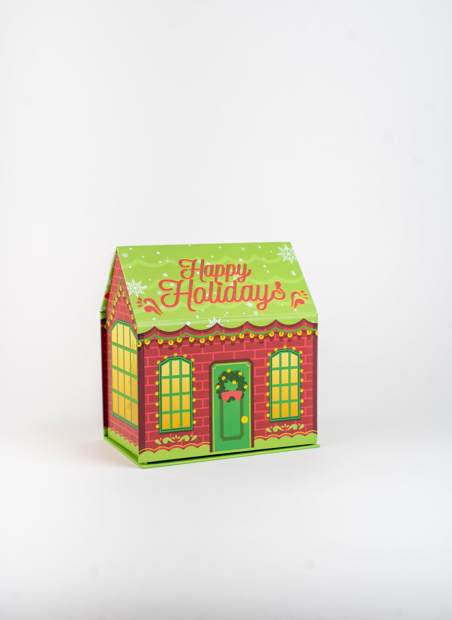 Christmas Cookie House Gift Box With 2 Cookie Flavors Inside By Send A Cake – Hot Chocolate & Snickerdoodle Sugar Cookies – Festive Holiday Gift For Women, Men, Sister, Mom, Dad, Best Friend, Mature-Themeds, Kids