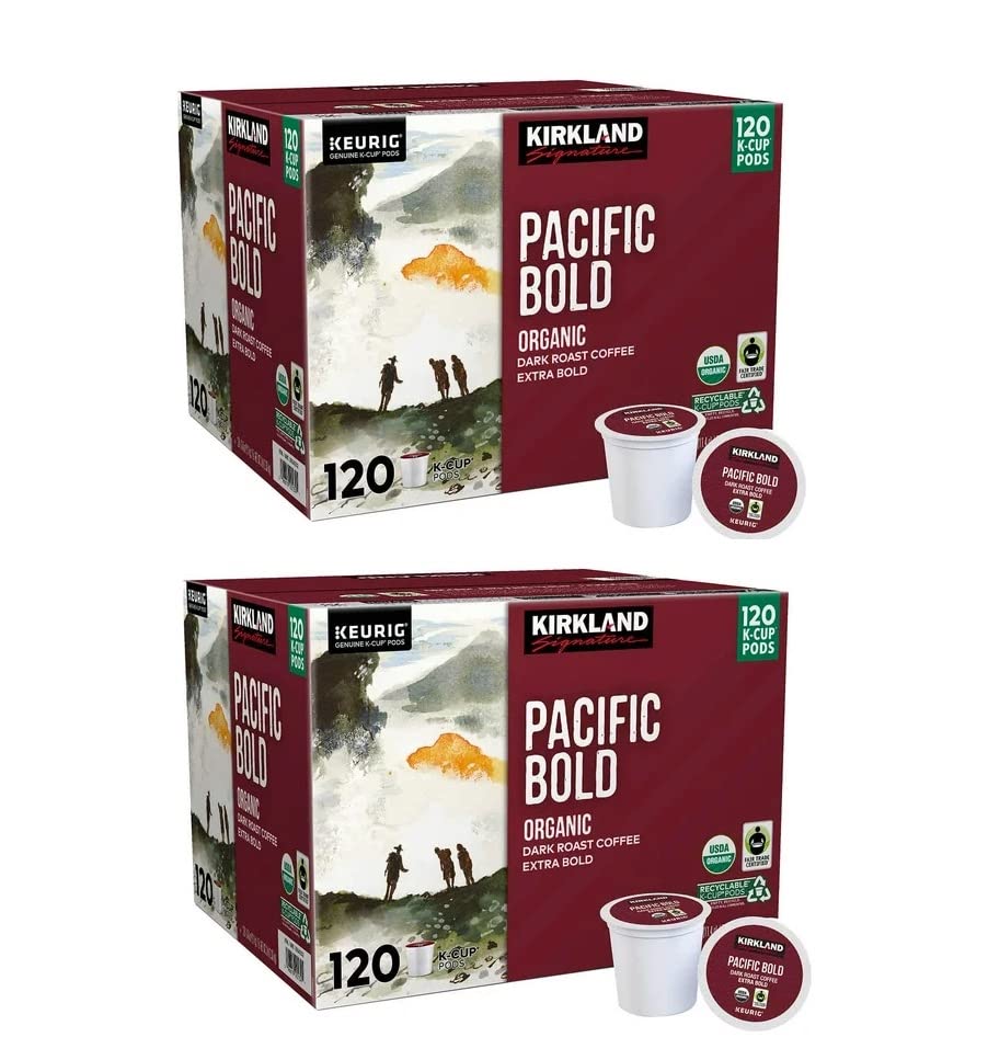Kirkland Pacific Bold, Organic Dark Roast Coffee K Cups - 240 Count