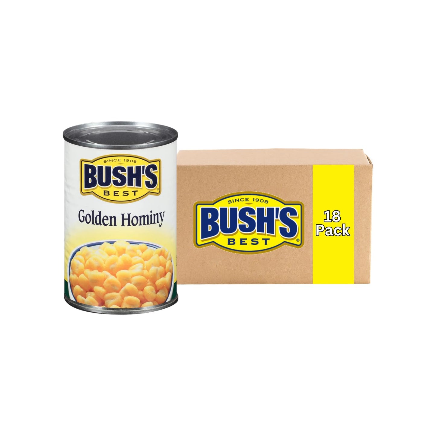 Bush's Best, Golden Hominy, 15.5 Oz (Pack of 18)