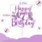 Kaoenla 3D Butterfly Cake Topper, Glitter Theme for 7th Birthday, Purple, Cardboard