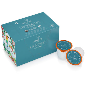 Lifeboost Medium Roast Low Acid Coffee K Cups - Single Origin Mold Free Non-Gmo Organic Coffee Pods - Compatible With Keurig & K