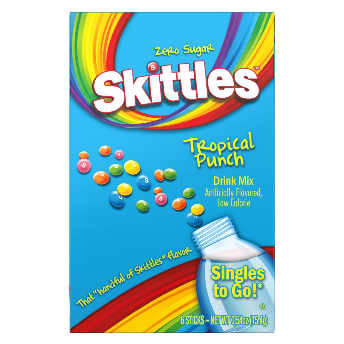 Skittles Singles To Go Drink Mix Variety Pack Bundle Original Punch, Tropical Punch And Wild Berry Punch - 3 Boxes With 6 Packet