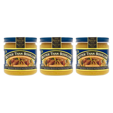 Better Than Bouillon Reduced Sodium Roasted Chicken Base, 8 Ounce Jar, Pack of 3, 38 Servings Per Jar