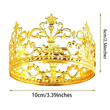 Fulanfudi 8 Pack Crown Cake Topper Gold Rhinestone Tiara Crown Cake Topper Vintage Metal Mini Tiara For Baby Shower Birthday Wed