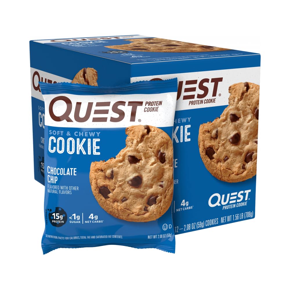 Quest Nutrition Protein Cookie, Chocolate Chip, 12 Count, 2.08 Ounce Each, Model 10888849006097