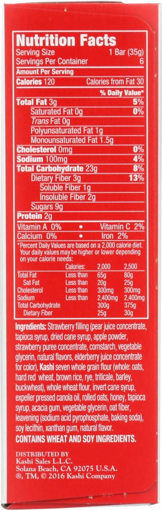 Kashi Ripe Strawberry Cereal Bars - Case Of 8 - 7.2 Oz