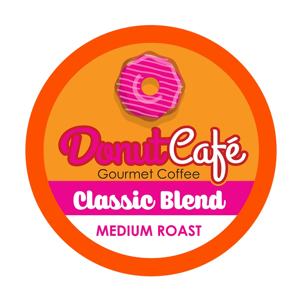 Donut Café - Coffee Gourmet Pods, Classic Blend, Medium Roast – Non-Gmo, Gluten Free – Compatible With Keurig K Cup Malt-Inspired – Smooth & Delicious – 80 Count