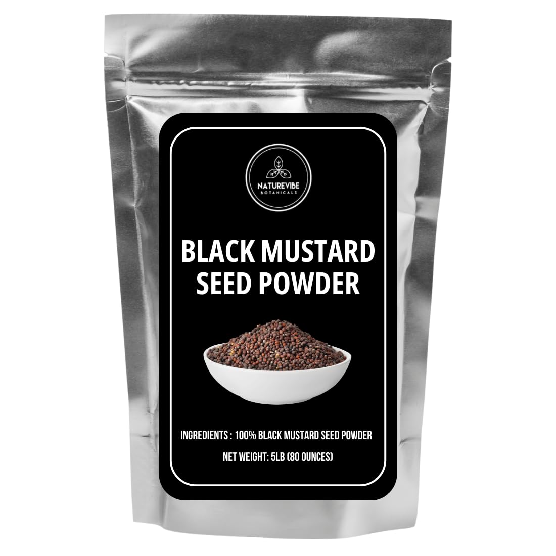 Naturevibe Botanicals Black Mustard Powder 5lb | Non GMO Gluten Free Vegan | Indian spice made with 100% Pure Black Mustard Seed