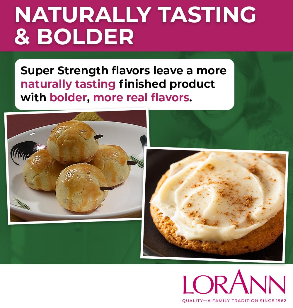 Lorann Oils Super Strength Flavoring , Used For Candy Making, Flavoring Extracts, Baking, Hard Candy, & Flavor Oils - Bold, Natu