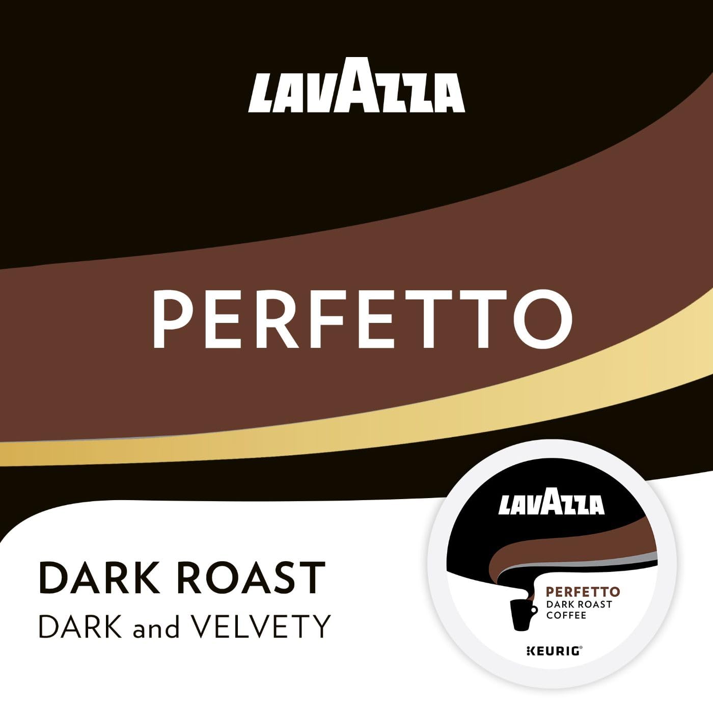 Lavazza Perfetto K-Cup Pods for Keurig, Dark Roast, 10-Count Boxes, Pack of 6, Brown