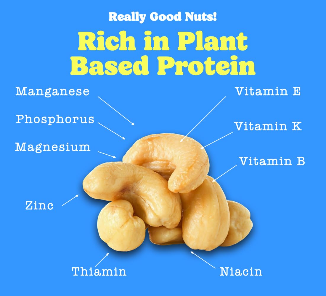 Really Good Nuts! - Organic Raw Cashews, 1 Lb (16 Oz), Perfect For Making Cashew Milk! - Kosher, Gluten-Free, Non-Gmo, Vegan, Wh