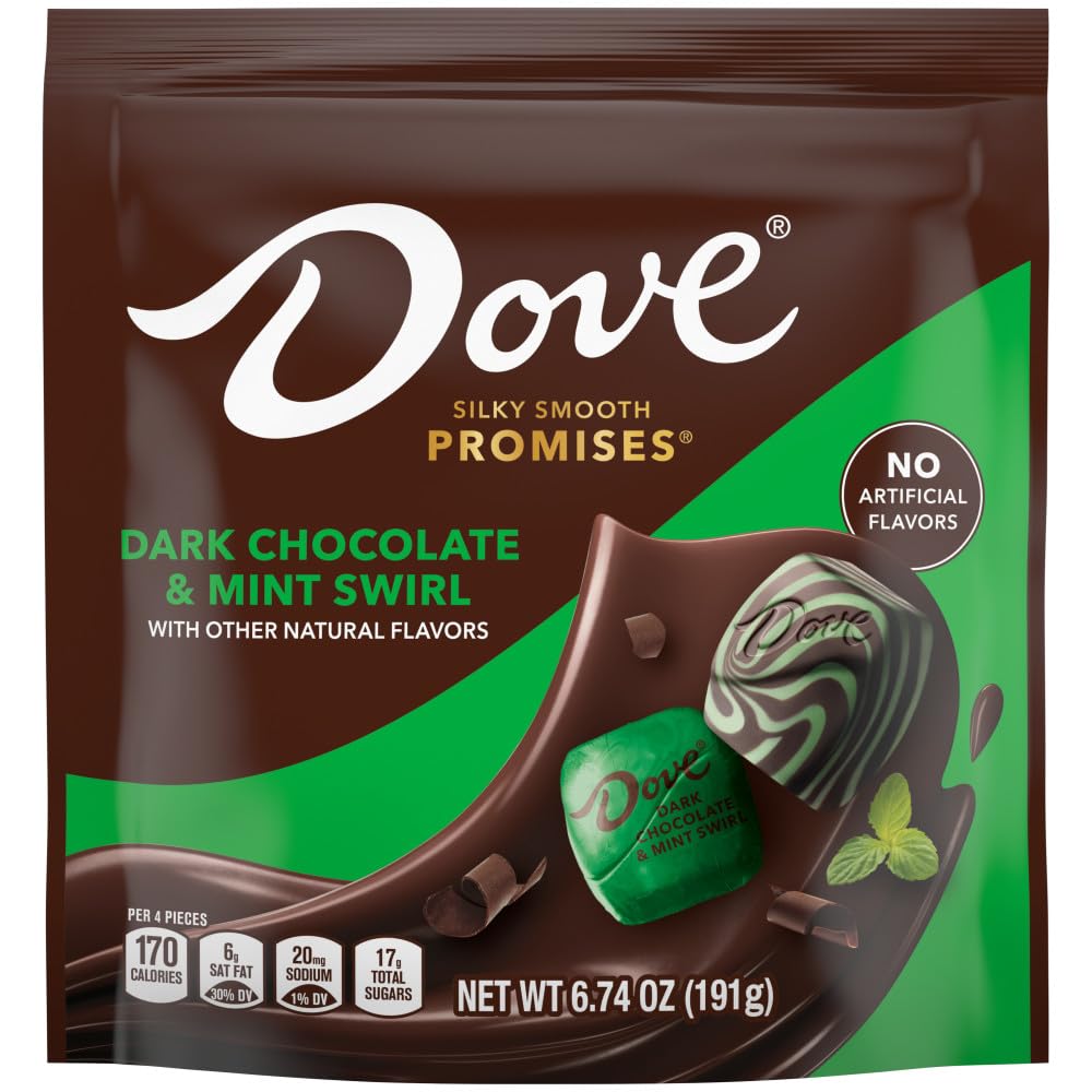 Dove Dark Chocolate Mint Swirl Candy Bulk Pack, 7.61 oz Bag, Pack of 8
