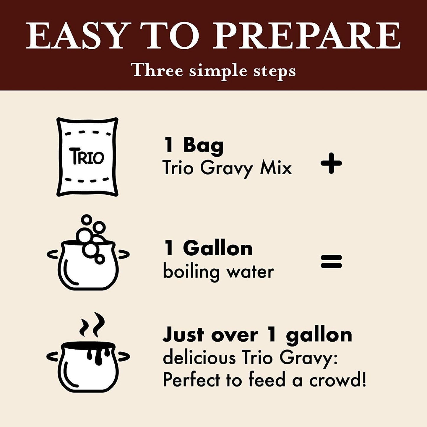 Trio Low Sodium Poultry Gravy Mix, Dehydrated Foods, Low Sodium Foods, 22.6 Oz Bag