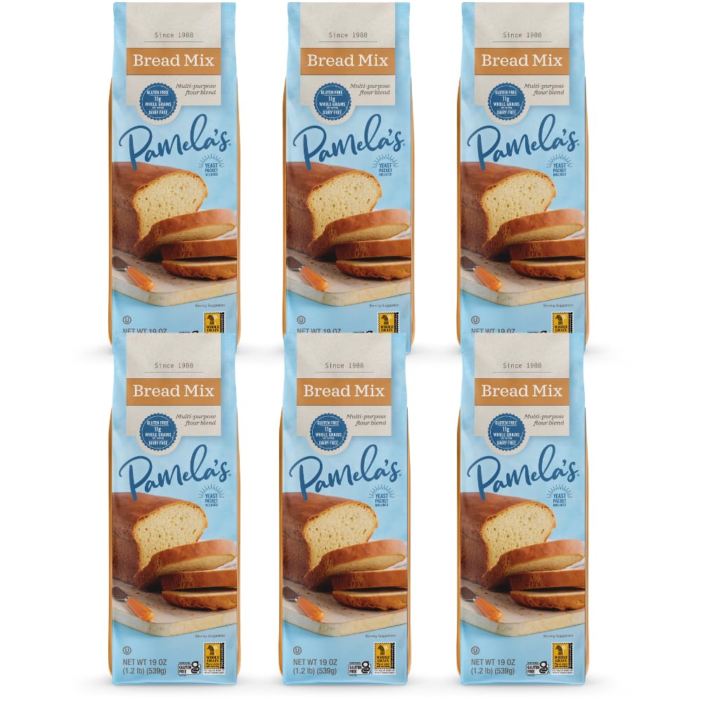 Pamela's Products Wheat-Free & Gluten-Free, Amazing Bread Mix, 19-Ounce Packages (Pack of 6) ( Value Bulk Multi-pack)