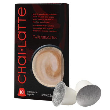 The Republic Of Tea Chai•Latte Nespresso-Compatible Recyclable Tea Pods (10 Count)