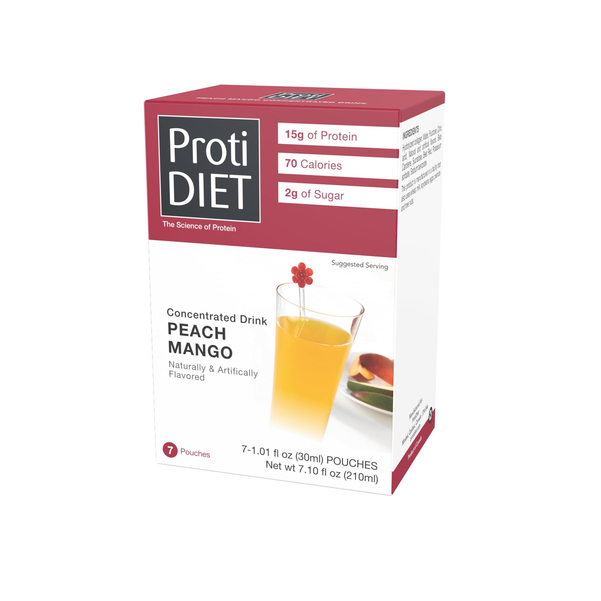 Protidiet Concentrated Drink Mix, Peach-Mango, 7Ct