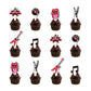 Rock And Roll Cupcake Topper Musical Themed Guitar Cake Topper, Guitar, Note, Rock Music Elements Rock Party Decorations For 80'