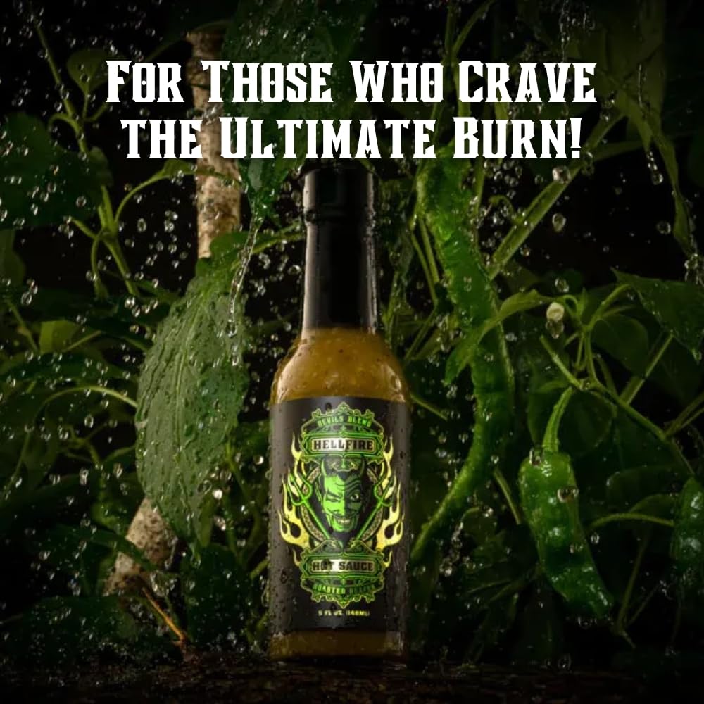 Hellfire Hot Sauce Devils Blend Gift Pack - Gourmet Hot Sauce Variety Pack With 4 Spicy Flavors (Four 5 oz. Bottles)
