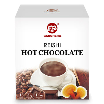 Mushroom Hot Chocolate Mix With Reishi, Mushroom Coffee Alternative Hot Cacao Powder For Energy, Mood And Immune System, Gluten Free, Vegan Mushroom Supplement, 15 Servings, 11.1 Ounce