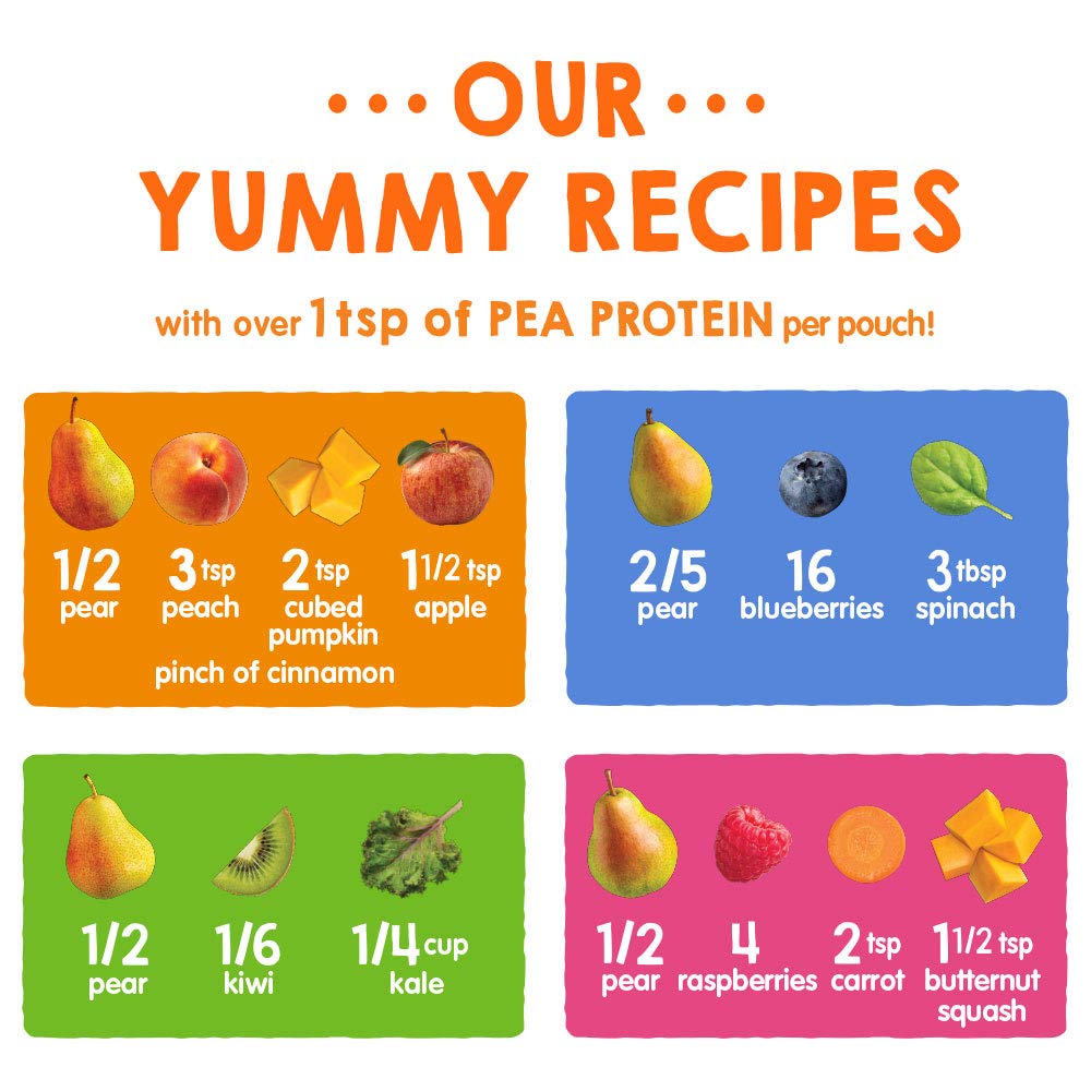 Happy Tot Organics Stage 4 Baby Food Pouches, Gluten Free, Vegan Snack, Fiber & Protein Fruit & Veggie Puree, Fruit & Veggie Variety Pack, 4 Ounce (Pack Of 16)