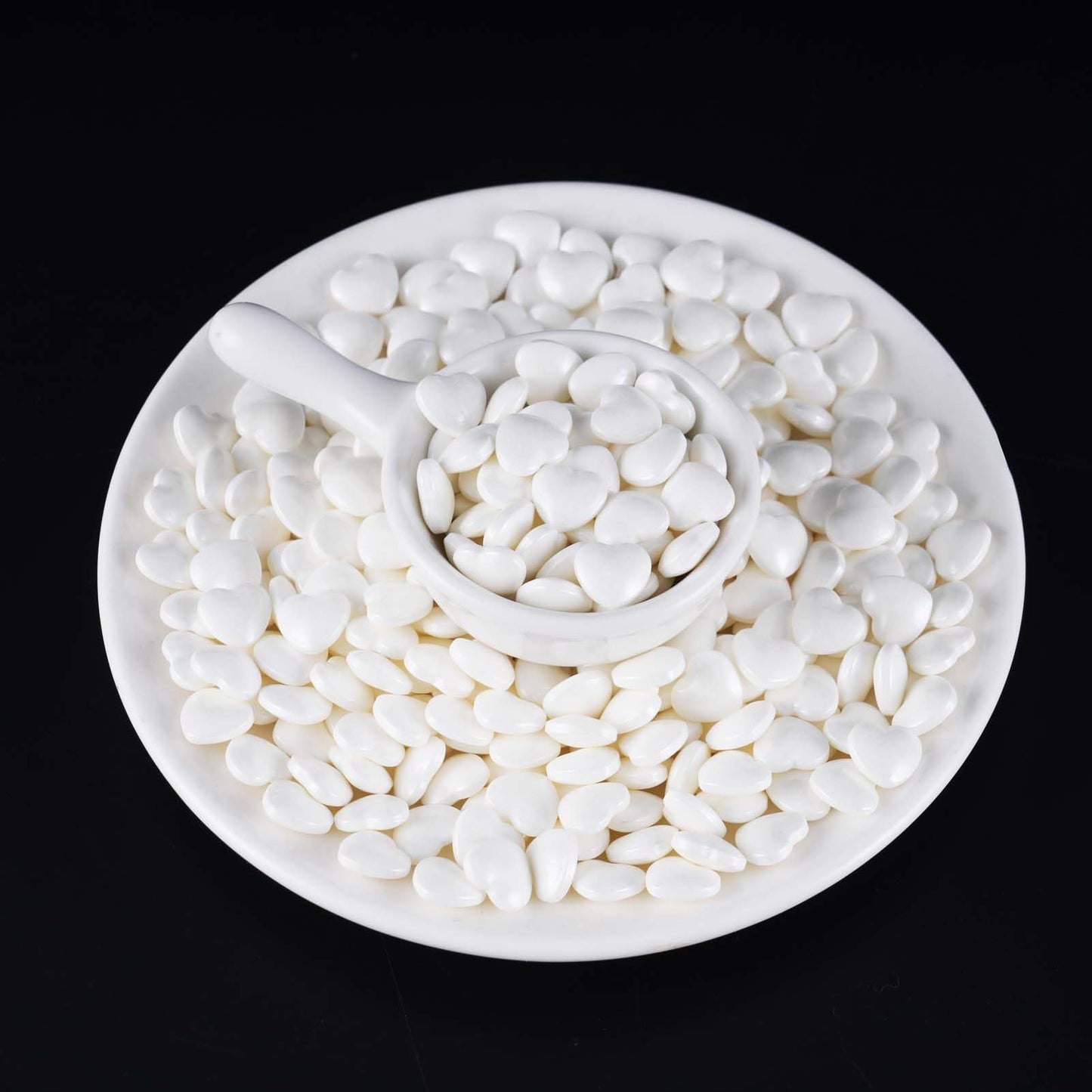 Kasvan White Heart Shapes Sprinkles - Edible Candy Pearls 130G/4.58 Oz, Mix Size, Baking Cake Decorations, Ice Cream Toppings An