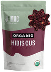 J Mac Botanicals, Organic Hibiscus Flower (4 Ounce), Hibiscus Tea, Cut & Sifted Flowers, Dried From Egypt, Herbal Tea Leaves, Fl